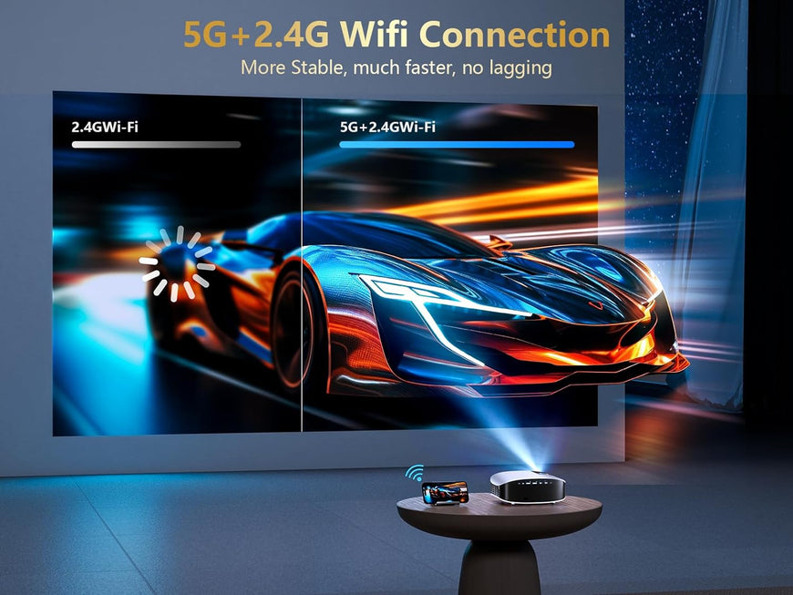 GooDee Smart Projector with 5G WIFI and Bluetooth Projecto