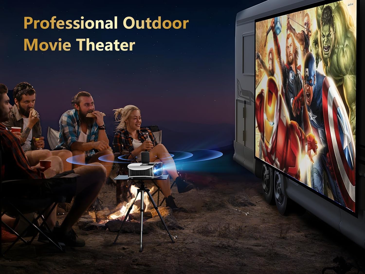 GooDee Proyector 4K con WiFi y Bluetooth compatible, FHD 1080P Mini  proyector para películas al aire libre, proyector de video 5G para cine en  casa
